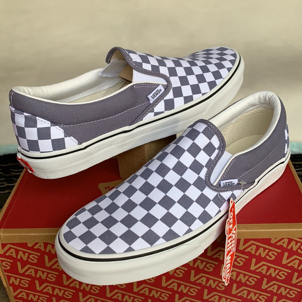 VANS CLASSIC SLIP ON CHECKERBOARD Blgrnt/TRWHT WMN - Picture 8 of 15